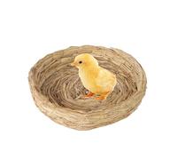 Straw Nest, Flat Base Straw Bird Nest, Breeding Nest Cage, Bird Nest Breeding, Woven Bird Spawning Nest for Parrot Turtle Quail Macaw Cuckoo Sparrow