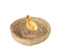 Straw Nest, Flat Base Straw Bird Nest, Breeding Nest Cage, Bird Nest Breeding, Woven Bird Spawning Nest for Doove Pigon Parrot Turtle Quail Macaw Cuckoo Sparrow