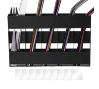 Straw Organizer for Cabinet - 5-Grid Straw Container,9 Double-Sided Tape Basket Space-Saving Cutlery Organizer for Home Kitchen Bathroom Counter Restaurant