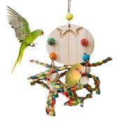 Straw Parrot Toy, Chew Toy for Parrots, Colourful Straw Braided Bird House Hanging Toy - Parrot Toy, Bird Cage Toy for Finches, Macaw, African Greys