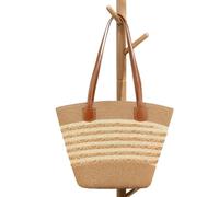 Straw Purse Large Boho Smooth Zipper Shoulder