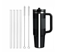 Straw Replacement for Stanley Quencher ProTour Flip Straw Tumbler 30oz,5 Pack Clear Reusable Drinking Straws with Cleaning Brush for Stanley Quencher ProTour 30oz Cup