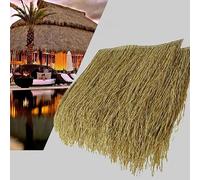 Straw Roof Thatch Decoration Plastic Thatch Artificial Palm Thatch Mexican Style plastic palm tiles for Outdoor Party Grass Table Skirt (Size:8 Pieces)