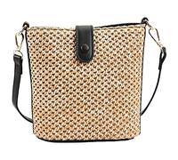 Straw Shoulder Bag for Women, Handmade Rattan Shoulder Bag, Handmade Woven Leather Straps, Holiday Clutch Bag, Black, One Size