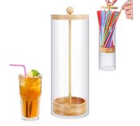 Straw Tensioner, Versatile Counter Dispenser, Home Kitchen , Waterproof Worktop Straw Storage with Secure Lid, Practical Space-Saving Stand for Living Room, Cafe, Shops, Daily