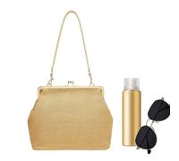 Straw Tote Bag for Women Large Kiss-Lock Vintage Style Pack