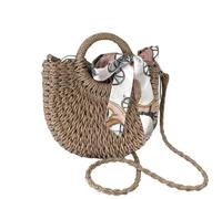 Straw Tote Bag for Women - YYW Fashion Natural Weave Straw Bag Straw Shoulder Bag Handbag with Drawstring for Women Girl Gift