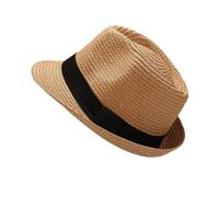 Straw Unisex Summer Panama Fedora Sun Hats for Men Women Packable Short Brim Roll Up Cap Baseball Cap Khaki