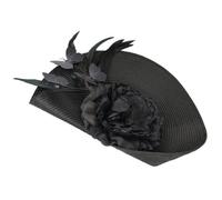 Straw Women Fascinator Headband Hat for Banquet and Cosplay | Black Fabric, Simulated Brim Design, Comfortable Wear, Not Easy to Fade, Photo Prop Accessory
