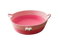 Straw Woven Cat Basket Bed Cotton Woven Cat Bed Basket, for Cats Small Dogs Puppies Scratch Resistant Comfortable Sleeping House