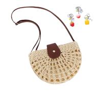 Straw Woven Crossbody Bag For Women Handwoven Rattan Beach Boho Summer Shoulder Bags Vacation Daily(Beige)