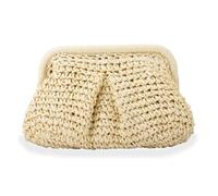 Straw Woven Crossbody Bag for Women,Summer Beach Vacation Purse,Boho Shoulder Bag with 47" Strap,Multiple Colors To Choose From (Beige)