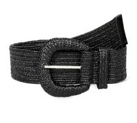 Straw Woven Elastic Belt for Women Stretchy Belts for Dress Fashion Boho Belt Rattan Waist Belt Raffia Ladies Belt, Black, Fit waist size up to 45"