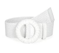 Straw Woven Elastic Belt for Women Stretchy Belts for Dress Fashion Boho Waist Belt Rattan Raffia Ladies Belts, White, Fit waist size up to 45"