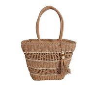 Straw Woven Shoulder Bags Hollow Out Travel Bags Vintage Handbag Women Girl TasselBag Large Capacity Versatile Tote Bag Handbag For Women