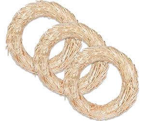 Straw Wreath Bases For Handicrafts - Pack Of 3 Straw Wreath Bases - 25cm Diameter - Ideal for Floral Design, Table Centrepieces or Home Décor