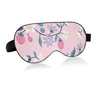 Strawberries and Blueberries Flowers Breathable Sleeping Eyes Mask, Cool Feeling Eye Sleep Cover for Summer Rest, Elastic Contoured Blindfold for Women & Men Travel