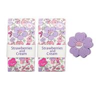 Strawberries and Cream Stylish Tennis Tape, Tacky Texture & Matching Dampener, 2 Overgrips & 1 Dampener Set for Tennis Racket, Tennis Tape Purple - Control, Comfort & Focus Anneliese Collection