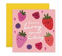 Strawberries Birthday Card - 'Berry Special Birthday' - Gifts for Best Friends, Besties, BFF,Girlfriends, Sister, Sis, Gals, Wife, Girlfriend, Her - Berry Sweet - Comes with Fun Stickers