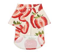 Strawberries Dog Shirts Summer Pet Clothes Comfort T-Shirts Short Sleeveless Top for Cats Dogs L