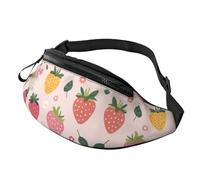 Strawberries Hands-Free Bag Cute Strawberry Pattern Fanny Pack Colorful Strawberries Crossbody Bag Street Performers 14X35CM