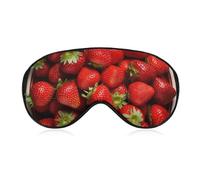 Strawberries in Bowl Sleep Mask for Women Men Side Sleeper Eye Cover with Adjustable Strap Soft Breathable Blackout Mask Slip-Free Deep Sleeping Travel Essentials