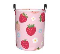Strawberries Laundry Basket Hamper Kids Storage Basket Toy Organizer Bin For Bedroom, Bathroom, College Dorms, Boys And Girls