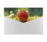 Strawberries on The Ground Plastic Envelopes Plastic Folders Poly Envelopes with Snap Closure Reusable File Bags for Home Work Office Supplies Organization Storage A4 Size