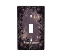 Strawberries Single Light Switch Cover Plate, Gothic Dark Vines Crescent Moons Fall Dark Violet Plastic Standard Size Toggle Light Switch Cover for Home Living Room Bedroom Bathroom Decor (Single)