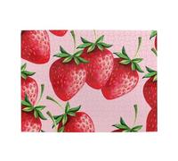 Strawberries With Pink Background,500 Pieces Puzzles for Adults-Wooden Jigsaw Puzzle for Adults Elderly