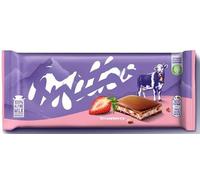 Strawberry 100% Apline Milk Chocolate Bar 100g "Deliciousness that brings a smile" For All Occasions