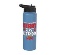 Strawberry 1st Birthday It's My Son's Berry First Birthday Stainless Steel Insulated Water Bottle