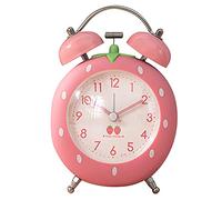 Strawberry Alarm Clock for Kids, Cute Alarm Clock for Heavy Sleepers with Backlight,Loud Twin Bell Alarm Clock for Bedroom Decoration (Pink)