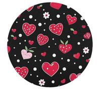 Strawberry And Cherries Heart Pattern Wooden Jigsaw Puzzles for Adults Brain-Teasing Game Idea Puzzle Gift for Unisex