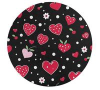 Strawberry And Cherries Heart Pattern Wooden Jigsaw Puzzles for Adults Brain-Teasing Game Idea Puzzle Gift for Unisex