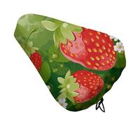 Strawberry and Flower Bike Seat Rain Cover Waterproof Dustproof Bikes Saddle Cushion Soft Bicycle Seat Pad Covers with Drawstring for Men Women