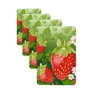 Strawberry and flower Car Air Freshener Cards for Women Men 4 Pack Cute Car Accessories Long Lasting Scent Car Diffuser Hanging Auto Aromatherapy Tablets Car Fresheners Gifts