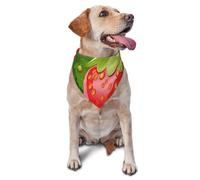 Strawberry and Flower Dog Bandana Pet Scarf Accessories for Small Medium Dogs Cats Photo Prop, Triangle Pet Bandanas Adjustable Puppy Bib Washable Dog Kerchief Puppy Neckerchief