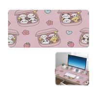 Strawberry and Tiny Flowers Desk Mat Non-Slip Gamer Mouse Mat with Smooth Surface Mouse Pad Big 90X42 cm Gaming Mousemat Office Desk Decor Gifts Mousepad XXL for School Home Office