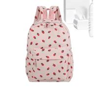 Strawberry Backpack with Zipper Strawberry Cute Nylon Large, Pink, Se référer au descriptif, Refer to description