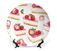 Strawberry Basque Cheesecake Ceramic Decorative Plate Home Decor Collection Ornament Souvenir Trays Home Art 7inch
