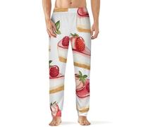 Strawberry Basque Cheesecake Men's Pajama Pant Casual Lounge Pants Lightweight Pjs Sleepwear