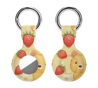 Strawberry Bear Keychain Holder Case Compatible with AirTag Waterproof Silicone Shell Protective Case 1PCS