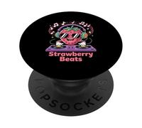 Strawberry Beats Dj Music Fun Vibe PopSockets Adhesive PopGrip