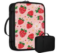 Strawberry Bible Bag Large Bible Case Cover for Women Men, Multi-Functional Church Bag Bible Protector with Handle Zippered Pocket Christian Gift Bible Study Supplies