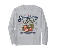 Strawberry Bliss Vintage Typography Fresh Cute Fruit Design Long Sleeve T-Shirt