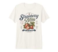Strawberry Bliss Vintage Typography Fresh Cute Fruit Design Premium T-Shirt