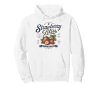 Strawberry Bliss Vintage Typography Fresh Cute Fruit Design Pullover Hoodie