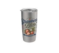 Strawberry Bliss Vintage Typography Fresh Cute Fruit Design Stainless Steel Insulated Tumbler
