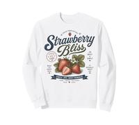 Strawberry Bliss Vintage Typography Fresh Cute Fruit Design Sweatshirt
